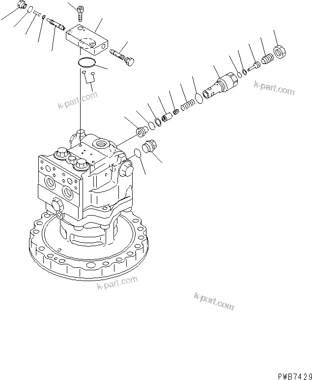 Komatsu parts book diagram for PC228UU-1-TN S/N 10001-UP: SWING MOTOR (3/3)(#10574-)