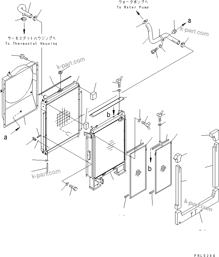 Komatsu parts book diagram for PC228US-1T S/N 11001-UP (For Formosa): COOLING (RADIATOR AND PIPING)(#11704-)