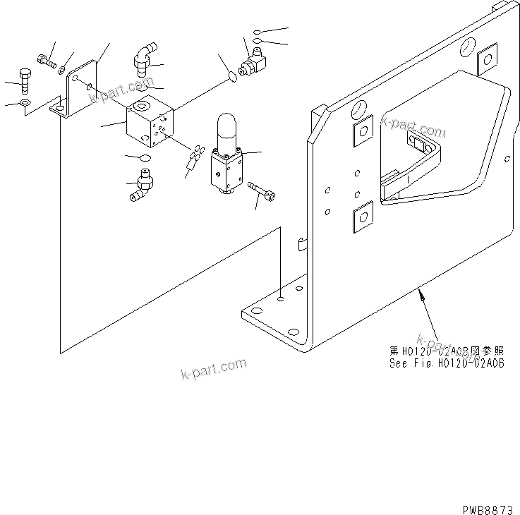 Komatsu parts book diagram for PC228US-1T S/N 11001-UP (For Formosa): SOLENOID VALVE (VALVE) (JUNCTION AND REDUCING VALVE)