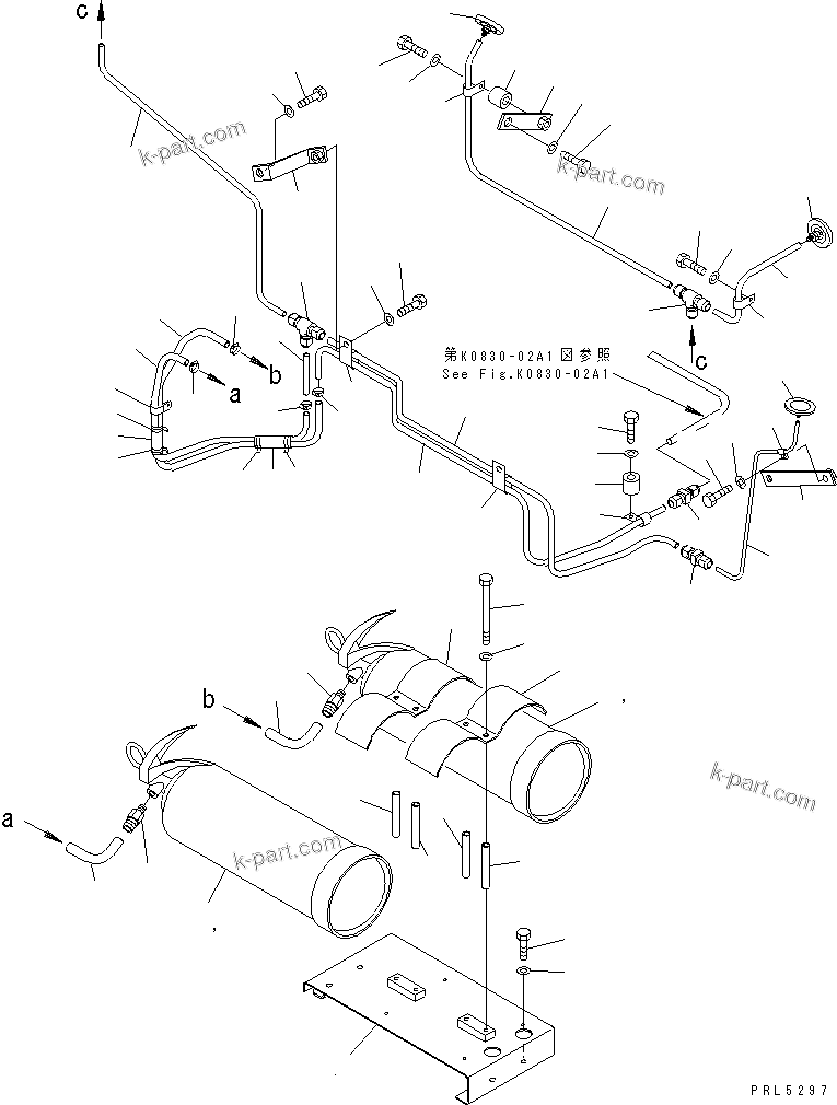 Komatsu parts book diagram for PC228US-1T S/N 11001-UP (For Formosa): FIRE EXTINGUISHER (FRONT SIDE) (TUNNEL SPEC.)(#11663-)