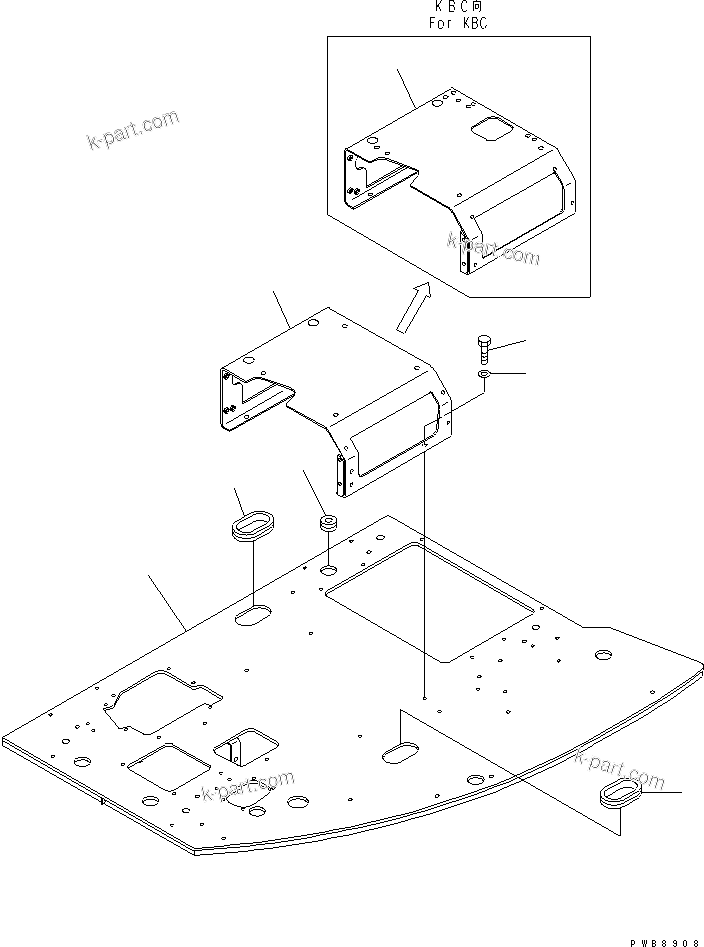 Komatsu parts book diagram for PC228US-1T S/N 11001-UP (For Formosa): FLOOR FRAME (FLOOR FRAME) (TUNNEL SPEC.)