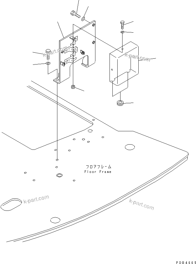 Komatsu parts book diagram for PC228US-1T S/N 11001-UP (For Formosa): FLOOR FRAME (CERAMIC MONITOR BRACKET) (TUNNEL SPEC.)