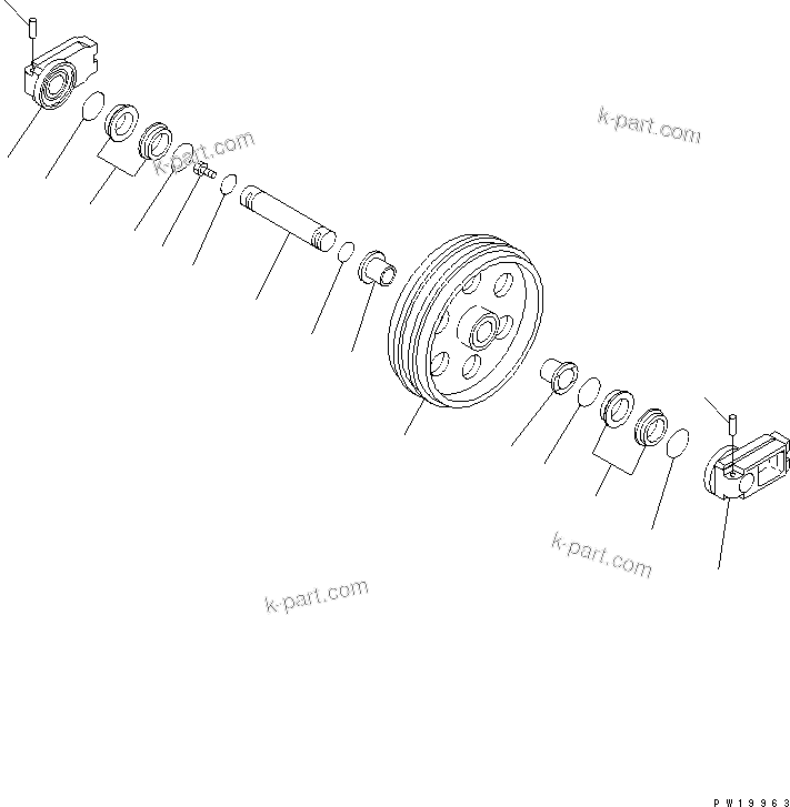 Komatsu parts book diagram for PC228US-1T S/N 11001-UP (For Formosa): FRONT IDLER