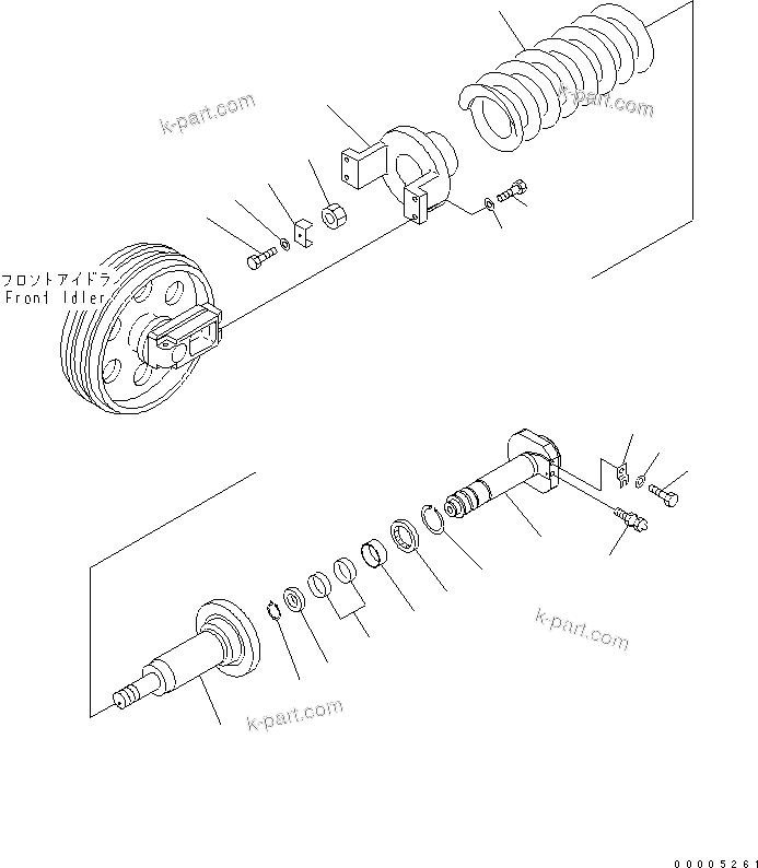 Komatsu parts book diagram for PC228US-1T S/N 11001-UP (For Formosa): IDLER CUSHION(#11733-)