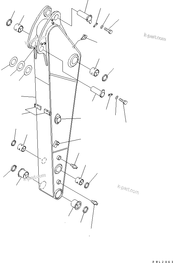 Komatsu parts book diagram for PC228US-1T S/N 11001-UP (For Formosa): ARM (2.1M) (1 ACTUATOR) (HEAVY DUTY)