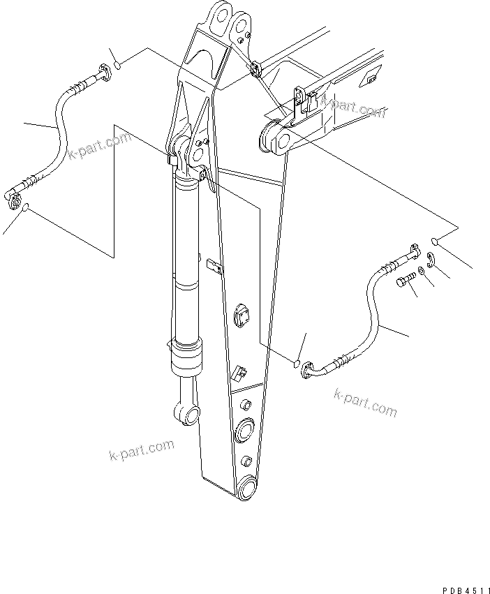 Komatsu parts book diagram for PC228US-1T S/N 11001-UP (For Formosa): ARM (BUCKET CYLINDER HOSE)