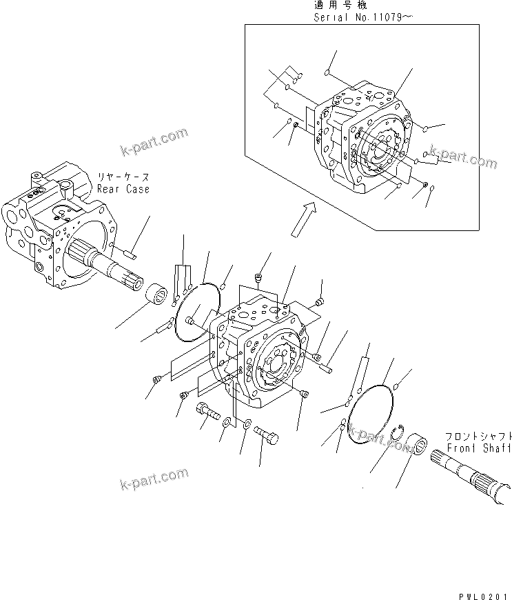 Komatsu parts book diagram for PC228US-1T S/N 11001-UP (For Formosa): MAIN PUMP (2/9)