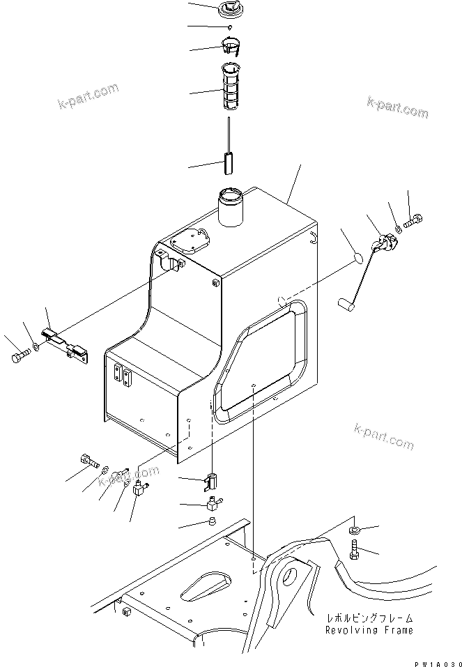 Komatsu parts book diagram for PC228USLC-3-AB S/N 20001-29999: FUEL TANK (BULE)(#20001-)