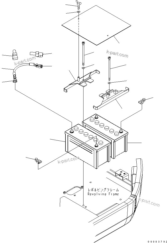 Komatsu parts book diagram for PC228USLC-3-AB S/N 20001-29999: BATTERY (115E41R)(#20001-)