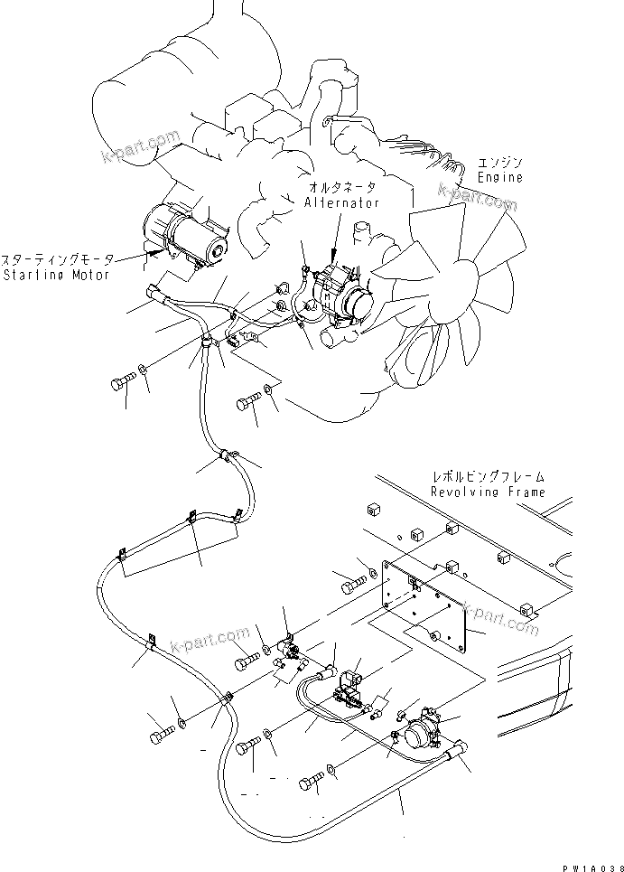 Komatsu parts book diagram for PC228USLC-3-AB S/N 20001-29999: WIRING (STARTING HARNESS)(#20001-)