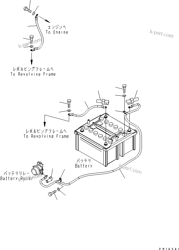 Komatsu parts book diagram for PC228USLC-3-AB S/N 20001-29999: WIRING (BATTERY CASE)(#20001-)