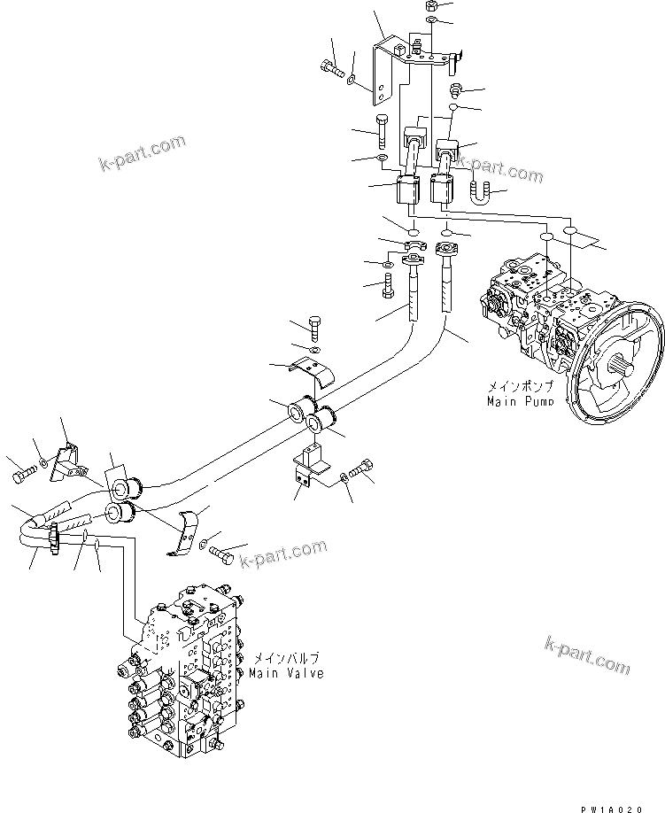 Komatsu parts book diagram for PC228USLC-3-AB S/N 20001-29999: DELIVERY LINE(#20001-)