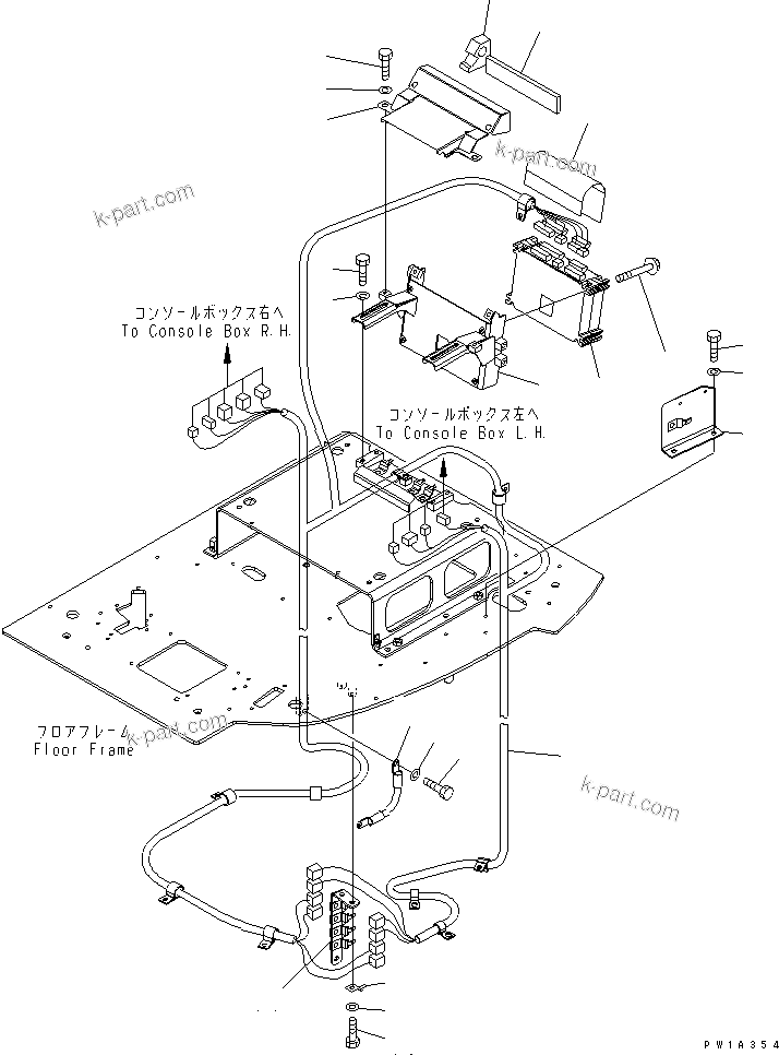 Komatsu parts book diagram for PC228USLC-3-AB S/N 20001-29999: FLOOR FRAME (ELECTRICAL)(#20001-)