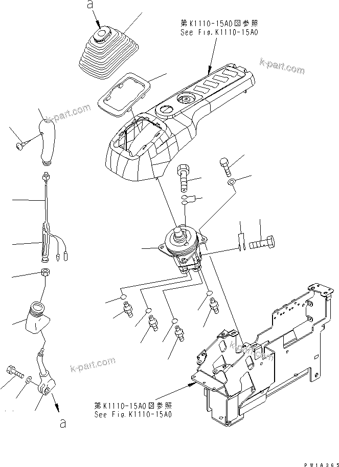 Komatsu parts book diagram for PC228USLC-3-AB S/N 20001-29999: FLOOR FRAME (LEVER AND VALVE) (R.H.)(#20001-)