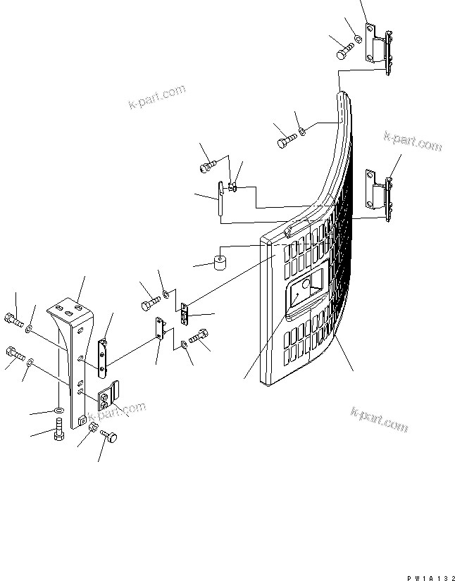 Komatsu parts book diagram for PC228USLC-3-AB S/N 20001-29999: LEFT SIDE COVER (BLUE)(#20001-)