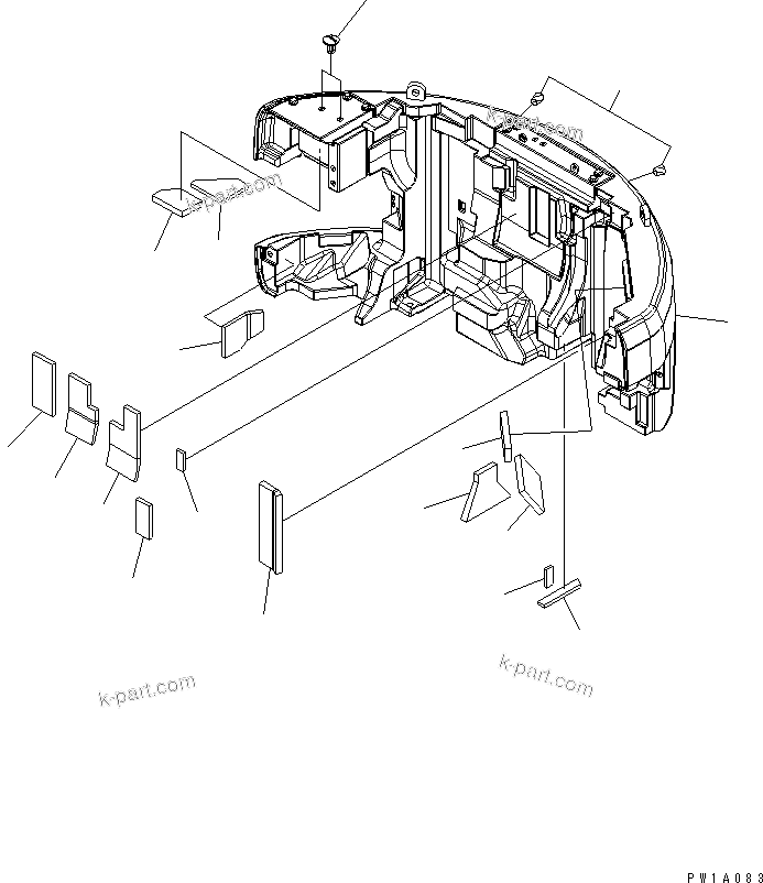 Komatsu parts book diagram for PC228USLC-3-AB S/N 20001-29999: COUNTER WEIGHT (6335KG) (BLUE)(#20001-21274)