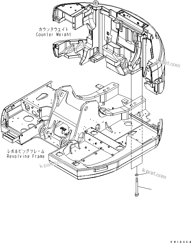 Komatsu parts book diagram for PC228USLC-3-AB S/N 20001-29999: COUNTER WEIGHT MOUNTING(#20001-)