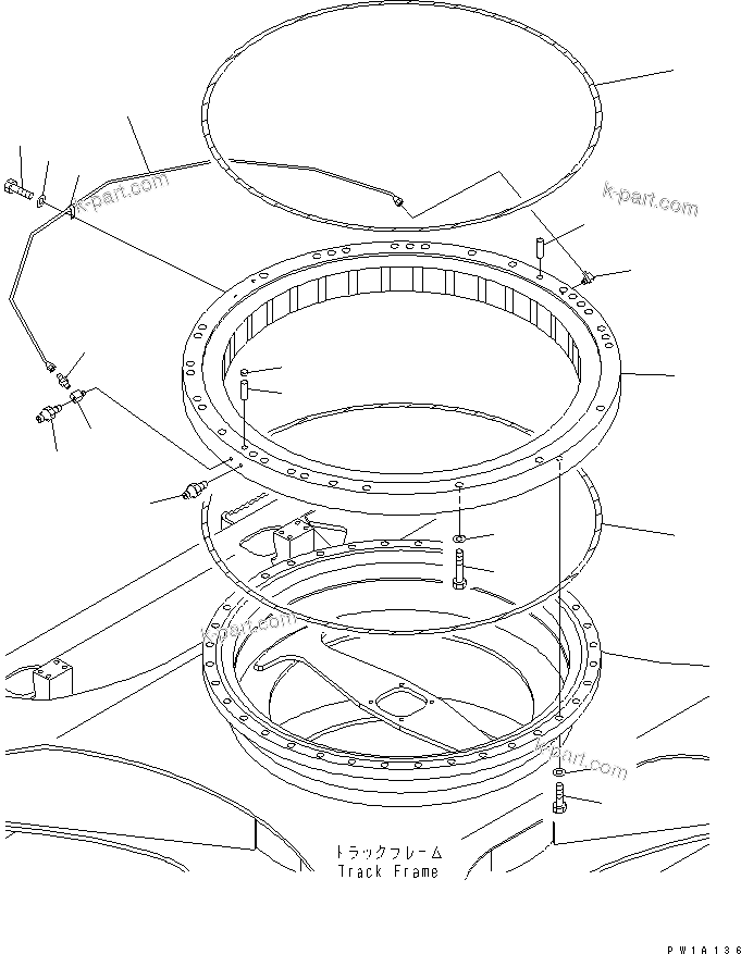Komatsu parts book diagram for PC228USLC-3-AB S/N 20001-29999: SWING CIRCLE(#20001-)