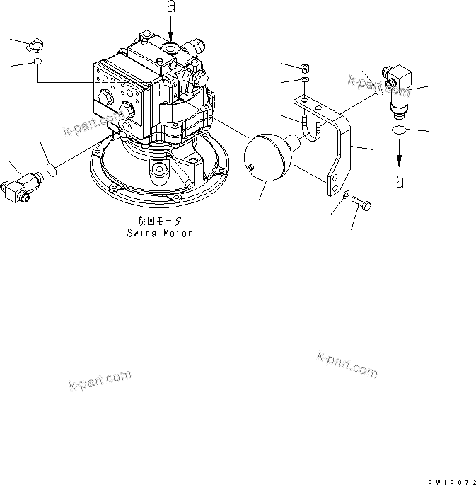 Komatsu parts book diagram for PC228USLC-3-AB S/N 20001-29999: SWING MOTOR JOINT(#20001-)