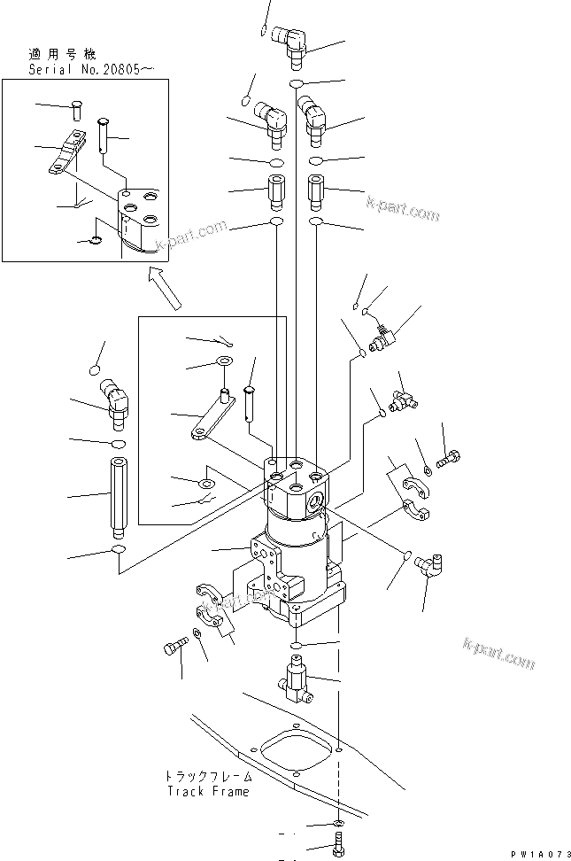 Komatsu parts book diagram for PC228USLC-3-AB S/N 20001-29999: SWIVEL JOINT (CONNECTING PARTS) (TRAVEL SPEED 3RD)(#20001-)