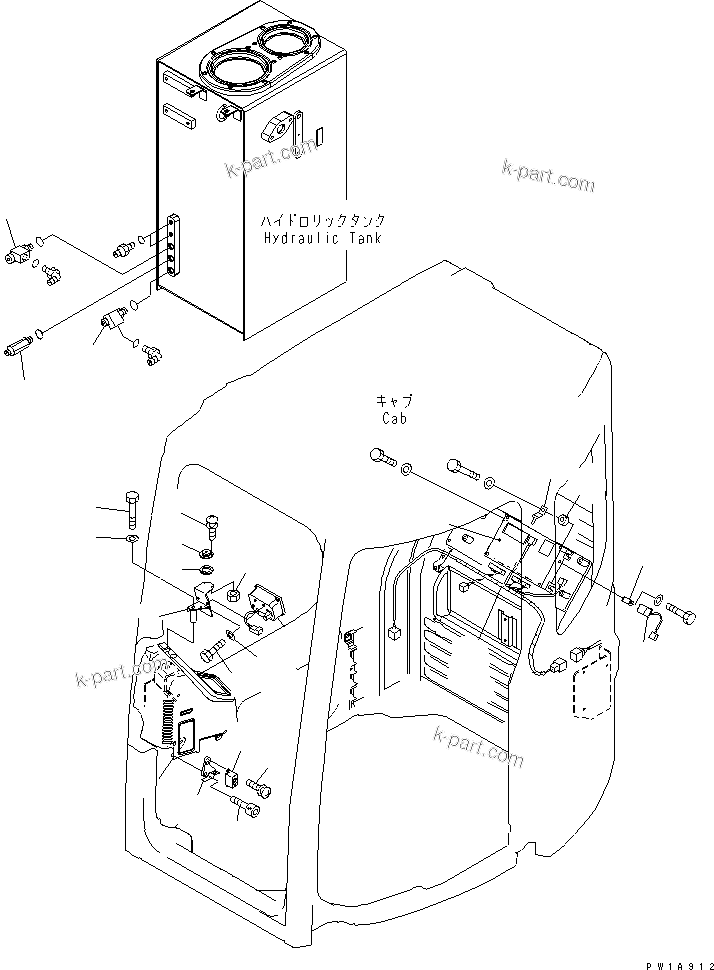 Komatsu parts book diagram for PC228USLC-3-AB S/N 20001-29999: ARM CRANE (OPERATOR'S CAB AND HYDRAULIC TANK) (MONITOR ? WIRING AND ELBOW) (1 ACTUATOR) (LC)(#20154-)