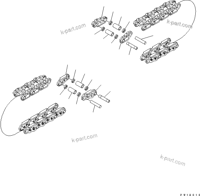 Komatsu parts book diagram for PC228USLC-3-AB S/N 20001-29999: TRACK LINK (98 SET) (SUPPLY PARTS)(#20001-)
