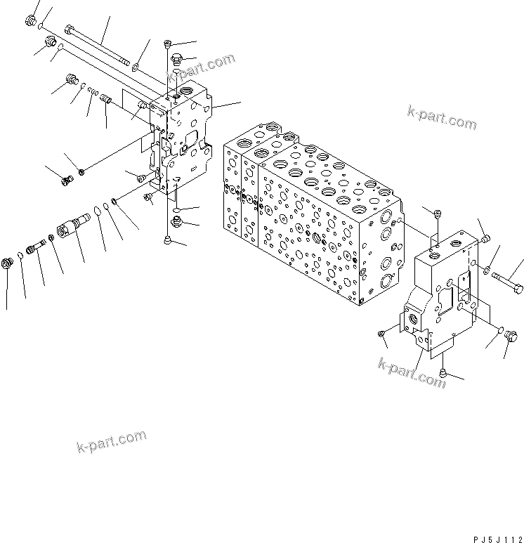 Komatsu parts book diagram for PC228USLC-3-AB S/N 20001-29999: MAIN VALVE (2-ACTUATOR) (7/21) (DEMOLITION SPEC. ? EU. SPEC.)(#20001-)