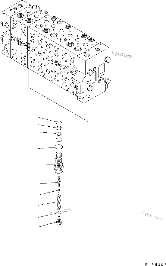 Komatsu parts book diagram for PC228USLC-3-AB S/N 20001-29999: MAIN VALVE (2-ACTUATOR) (8/21) (DEMOLITION SPEC. ? EU. SPEC.)(#20001-)