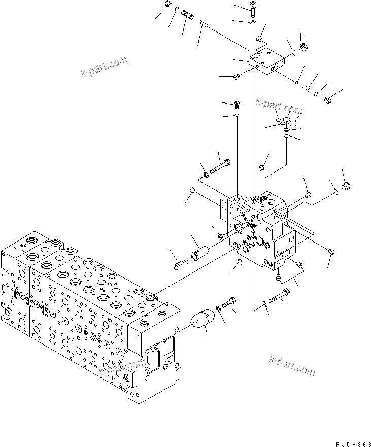 Komatsu parts book diagram for PC228USLC-3-AB S/N 20001-29999: MAIN VALVE (2-ACTUATOR) (14/21) (DEMOLITION SPEC. ? EU. SPEC.)(#20001-)