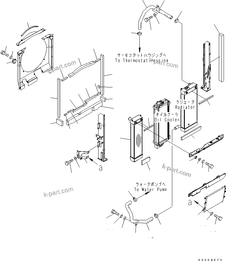 Komatsu parts book diagram for PC228US-3N-YA S/N 30001-UP: COOLING (AFTER COOLER ? CONDENSER AND PIPING)