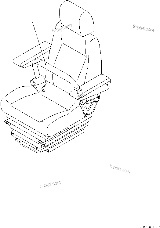Komatsu parts book diagram for PC228US-3N-YA S/N 30001-UP: SEAT BELT (48MM WIDE)(#20001-)