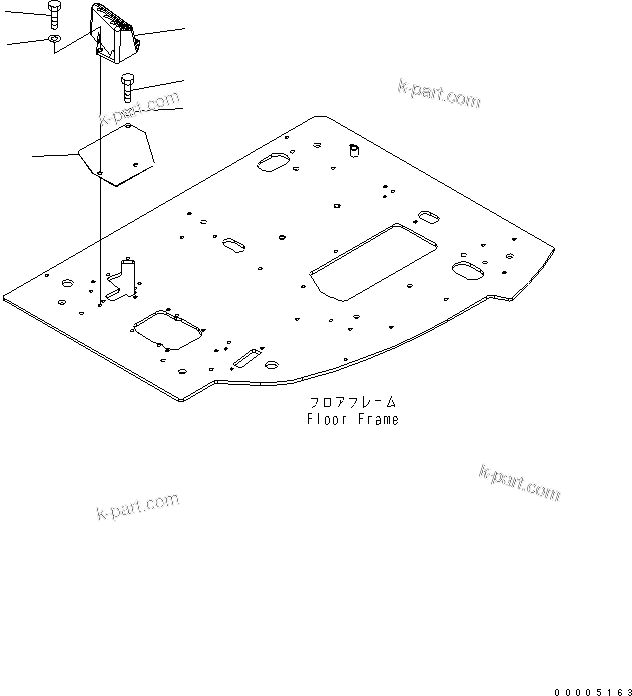 Komatsu parts book diagram for PC228US-3N-YA S/N 30001-UP: FLOOR FRAME (FOOT REST) (R.H.)