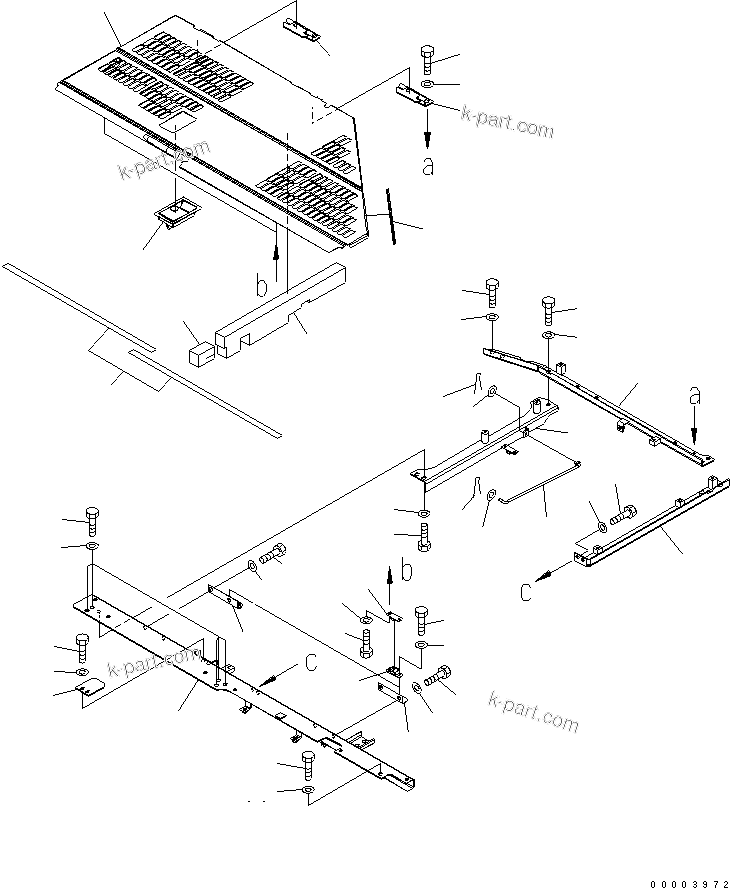Komatsu parts book diagram for PC228US-3N-YA S/N 30001-UP: HOOD (YELLOW)