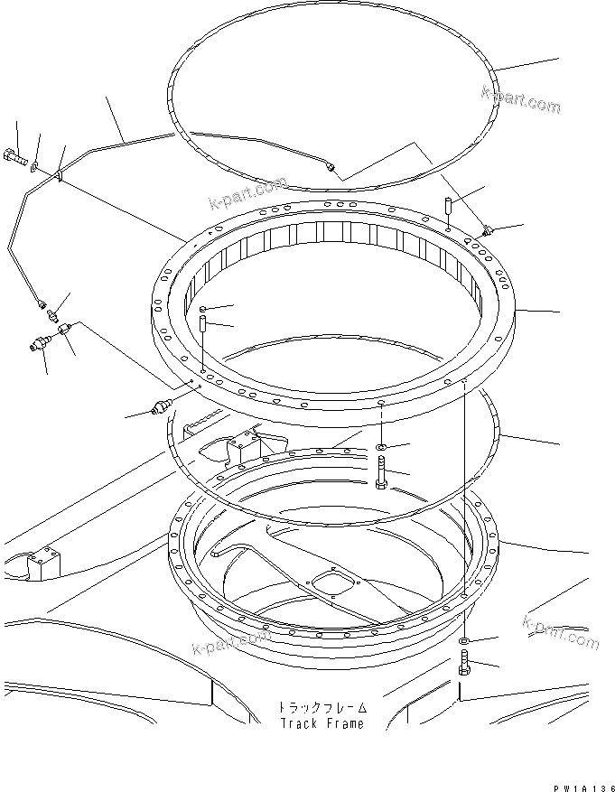 Komatsu parts book diagram for PC228US-3N-YA S/N 30001-UP: SWING CIRCLE(#20001-)