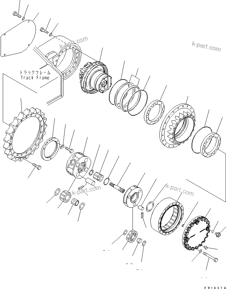 Komatsu parts book diagram for PC228US-3N-YA S/N 30001-UP: FINAL DRIVE