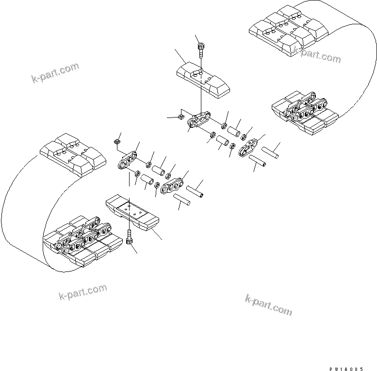 Komatsu parts book diagram for PC228US-3N-YA S/N 30001-UP: TRACK SHOE (ROAD LINER) (600MM WIDE)(#20001-)