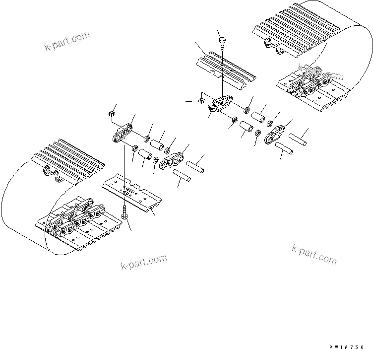 Komatsu parts book diagram for PC228US-3N-YA S/N 30001-UP: TRACK SHOE (TRIPLE GROUSER) (600MM WIDE) (HOLES TO EQUIP WITH CITY PAD)(#20958-)