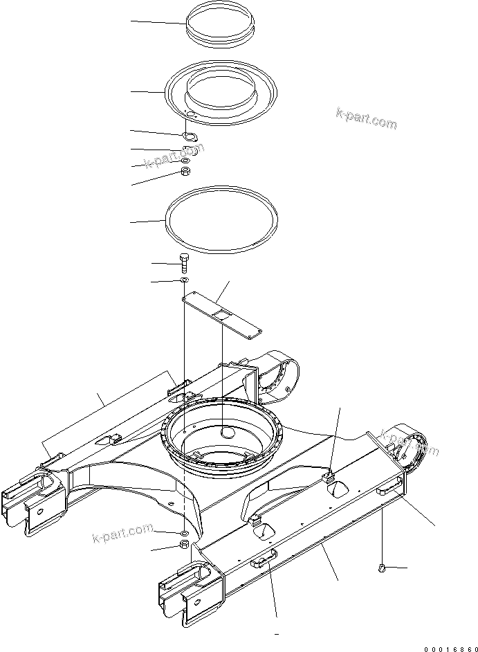 Komatsu parts book diagram for PC228US-3N-YA S/N 30001-UP: TRACK FRAME (WITH UNDER COVER)(#21222-)