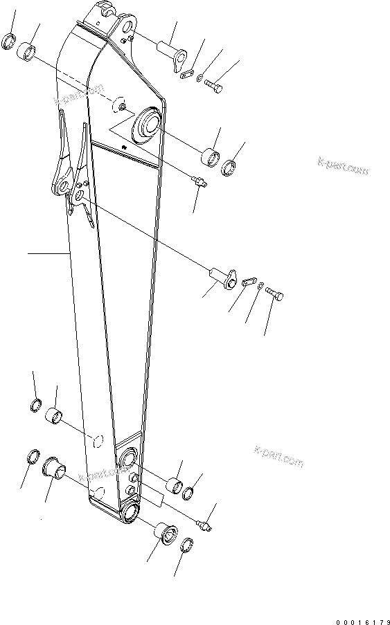 Komatsu parts book diagram for PC228US-3N-YA S/N 30001-UP: ARM (2.9M) (YELLOW)