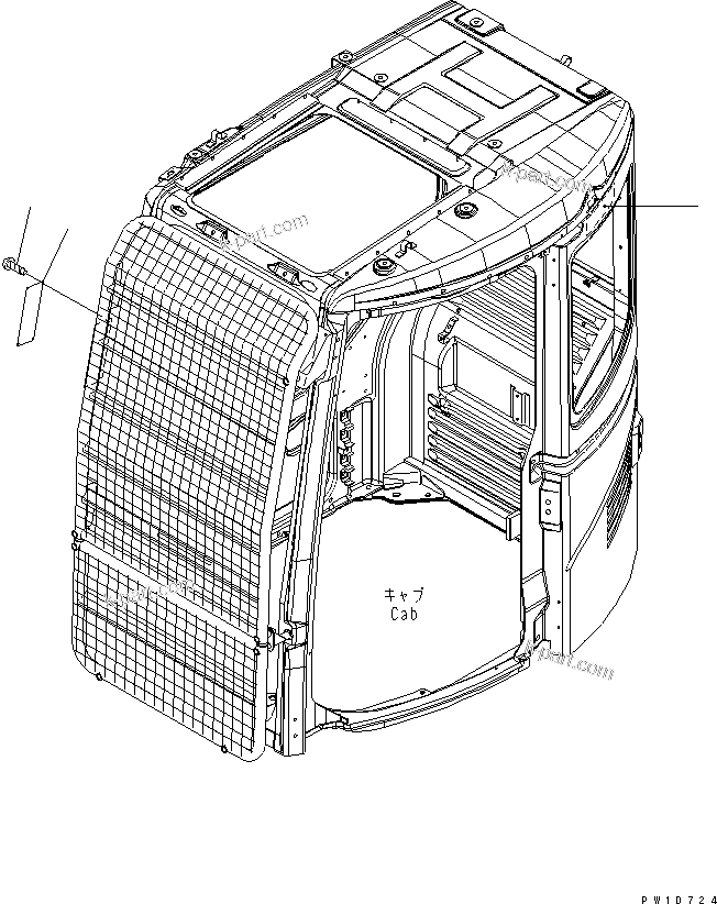 Komatsu parts book diagram for PC228US-3N-YA S/N 30001-UP: CAUTION PLATE (FOR FRONT GUARD)(#20001-)