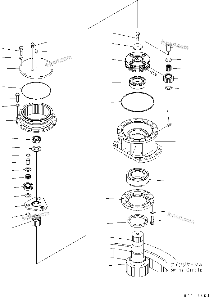 Komatsu parts book diagram for PC228US-3N-YA S/N 30001-UP: SWING MACHINERY (SUPPLY ONLY)(#30251-)