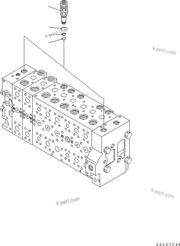 Komatsu parts book diagram for PC228US-3N-YA S/N 30001-UP: MAIN VALVE (8-SPOOL) (9/21)
