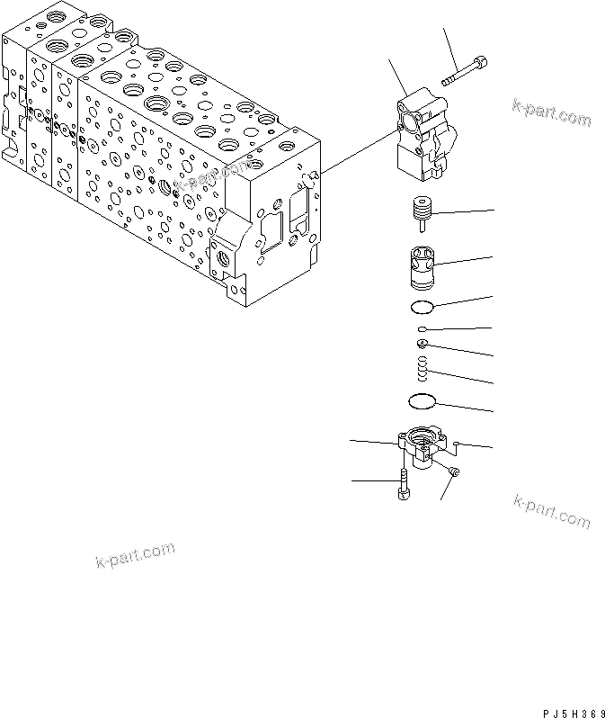 Komatsu parts book diagram for PC228US-3N-YA S/N 30001-UP: MAIN VALVE (8-SPOOL) (15/21)