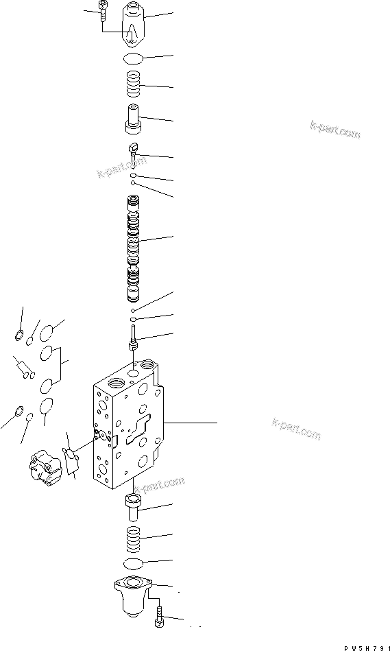 Komatsu parts book diagram for PC228US-3N-YA S/N 30001-UP: SERVICE VALVE (1/3) (1-ACTUATOR AND 2-ACTUATOR) (KIT)