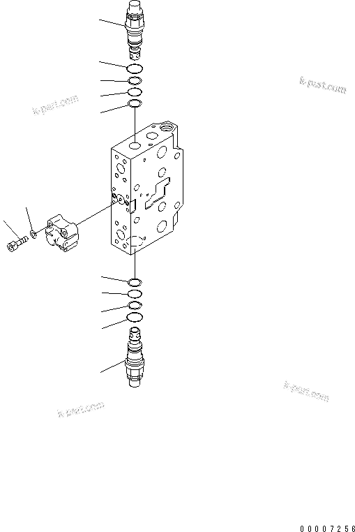 Komatsu parts book diagram for PC228US-3N-YA S/N 30001-UP: SERVICE VALVE (2/3) (2-ACTUATOR) (KIT)