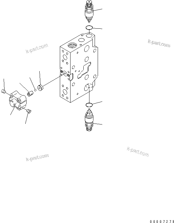 Komatsu parts book diagram for PC228US-3N-YA S/N 30001-UP: SERVICE VALVE (3/3) (2-ACTUATOR) (KIT)