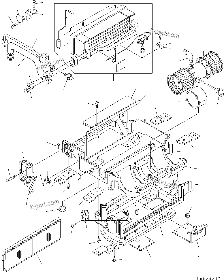 Komatsu parts book diagram for PC228US-3N-YA S/N 30001-UP: AIR CONDITIONER UNIT (2/2) (MANUAL AIR CONDITIONER)