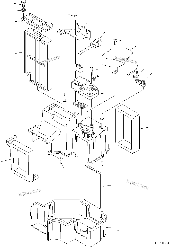 Komatsu parts book diagram for PC228US-3N-YA S/N 30001-UP: INTAKE DUCT (FOR AIR CONDITIONER)
