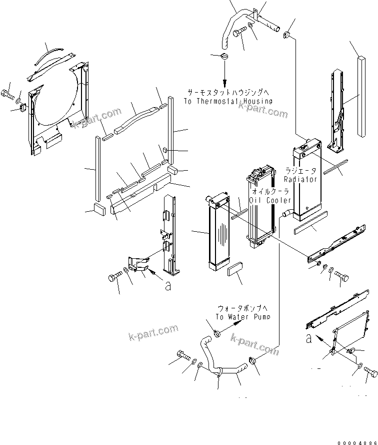 Komatsu parts book diagram for PC228USLC-3N-YA S/N 30001-UP: COOLING (AFTER COOLER ? CONDENSER AND PIPING) (AUTO AIR CONDITIONER)