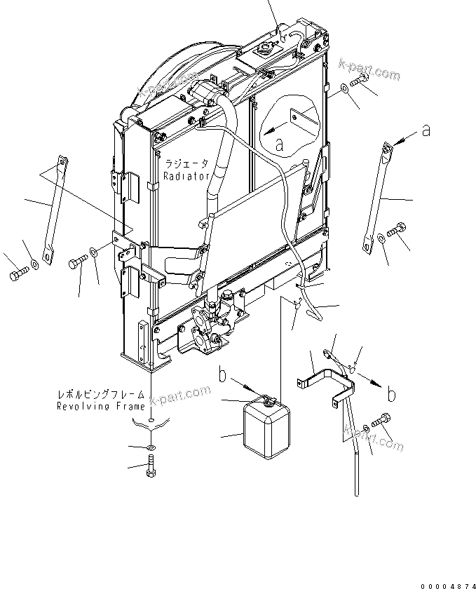 Komatsu parts book diagram for PC228USLC-3N-YA S/N 30001-UP: COOLING (SUB TANK AND RADIATOR MOUNT)